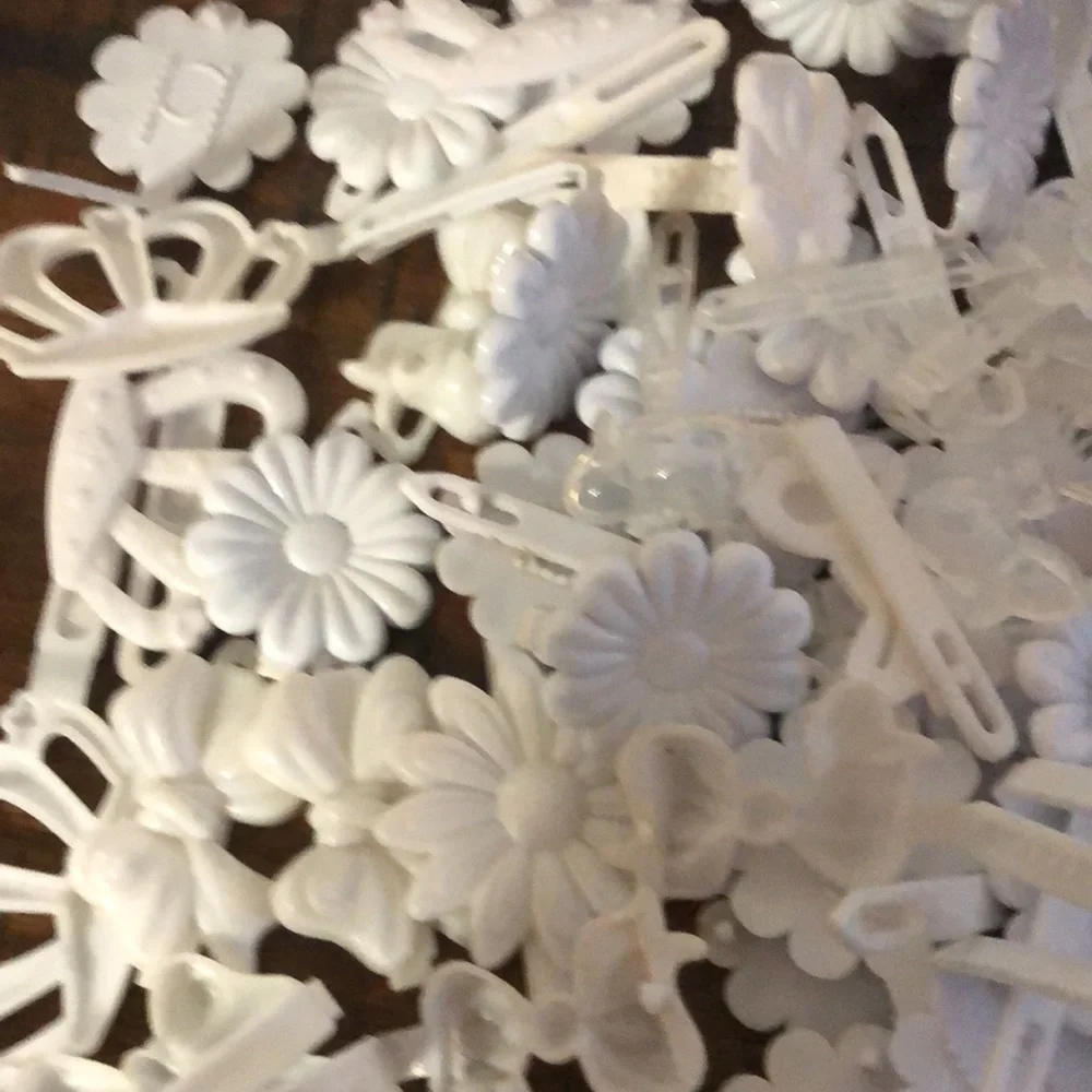 Floral Hair Clip /Bows in White and Blue bundle of 114